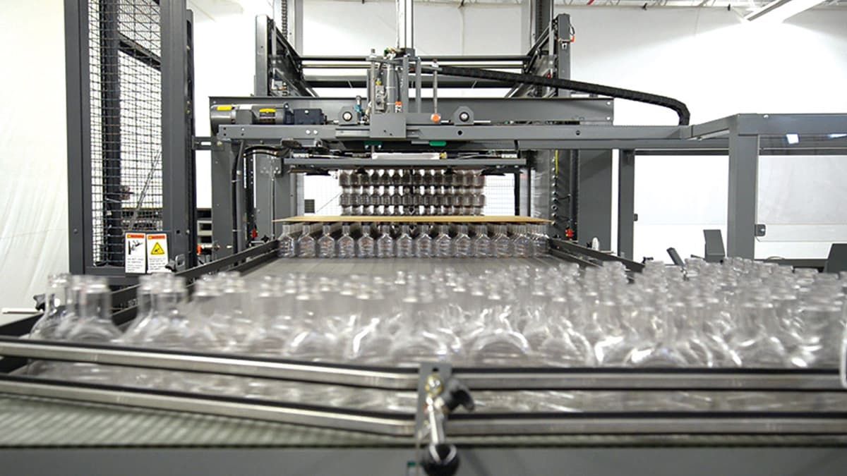 Paletizadora de botellas A-B-C